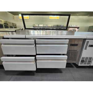 Customized Dimensions Four-Drawer Pizza Prep Table Refrigerator for Catering