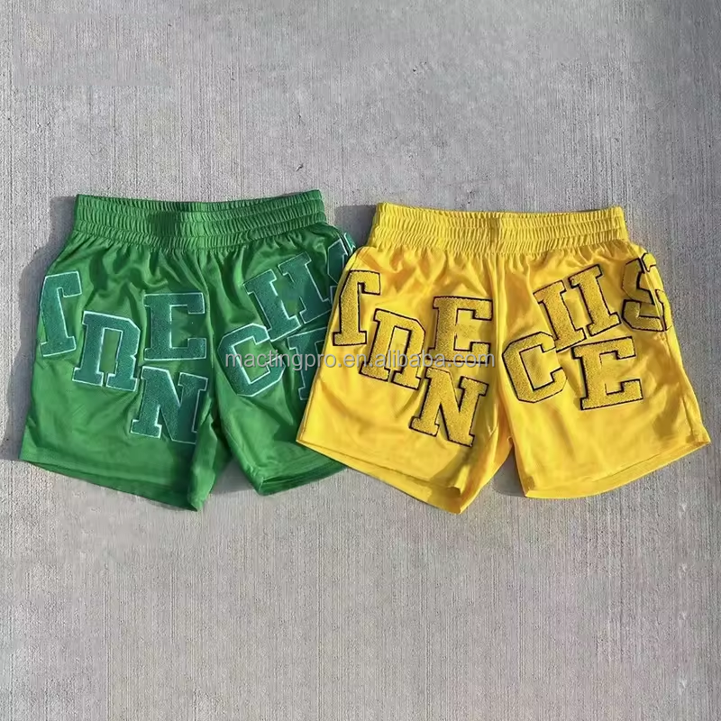 Customized Labels Breathable Fit Casual Print Jogger Sports Gym Running Basketball Mesh Shorts for Men