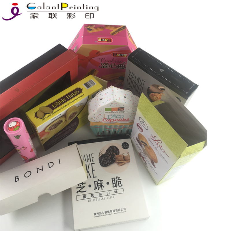 Custom Full Color Paper Printing Services Buscuits Food Packaging Paper Folding Box With Glossy Lamination