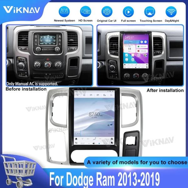 12.1 inch Android 11 Car Radio For 2013-2019 Dodge Ram Radio Touch Screen GPS