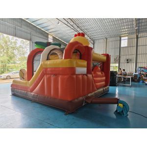 Digital Printing Chicken Cartoon Inflatable Combo Bouncy House With Slide and 3