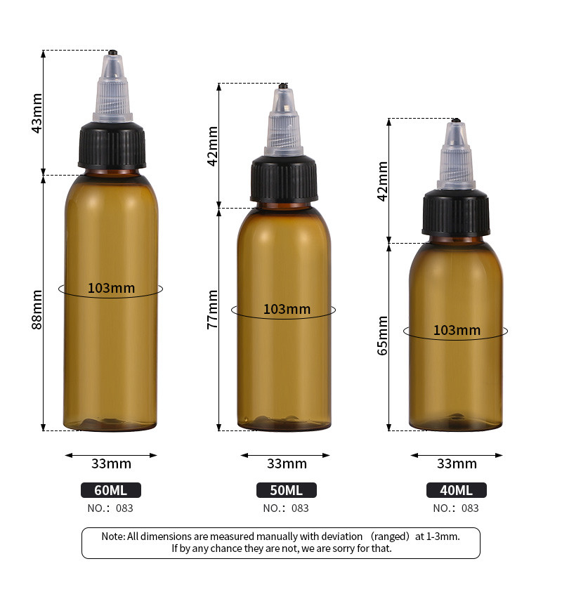 Small Plastic Jars With Screw Top Lids Reappliable Reusable 60ml Capacity