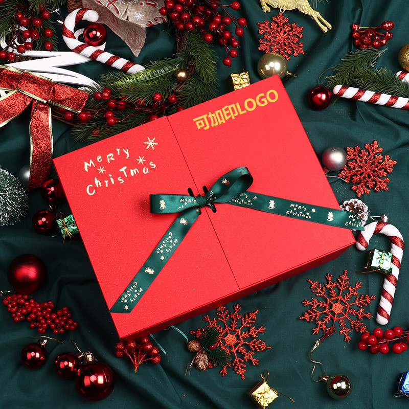 Ribbon Closure Cardboard Gift Packaging Box For Christmas Gift