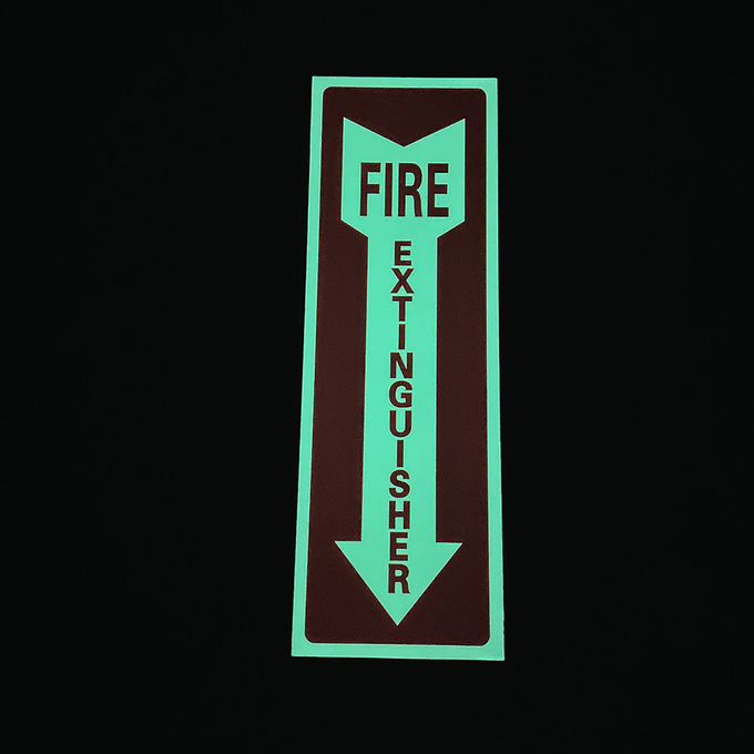 10*30 Mm Photoluminescent Plastic Safety Extinguisher Sign Glow In The Dark