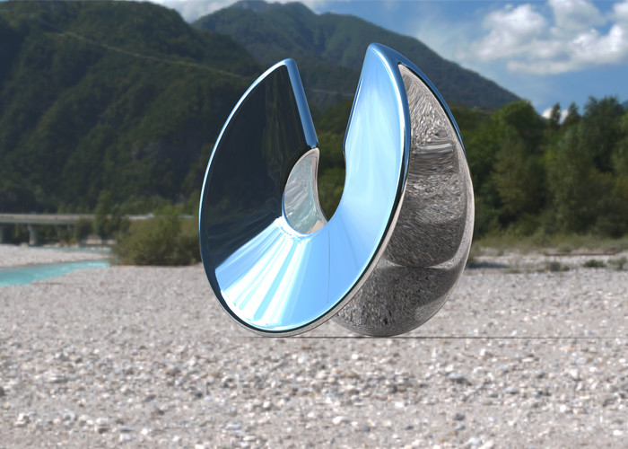 Mirror Polished Modern Outdoor Stainless Steel Sculpture for Garden Landscape