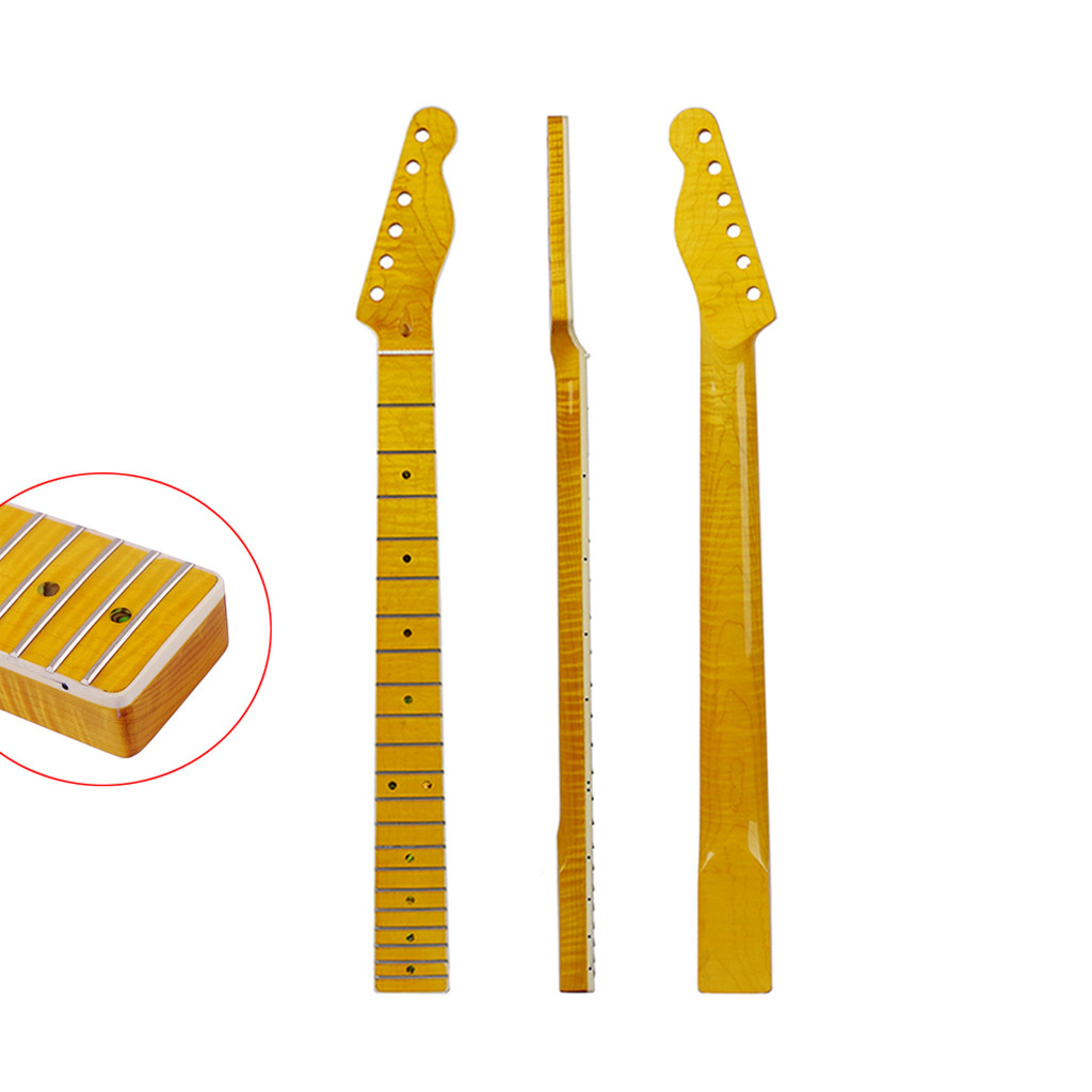 21-Fret Electric Guitar Neck Canada Maple Wood for Fender Telecaster Neck Fingerboard Abalone Shell Position Markers