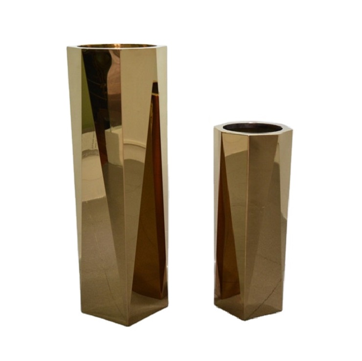 Stainless steel flower vase growing flowers pots and planters