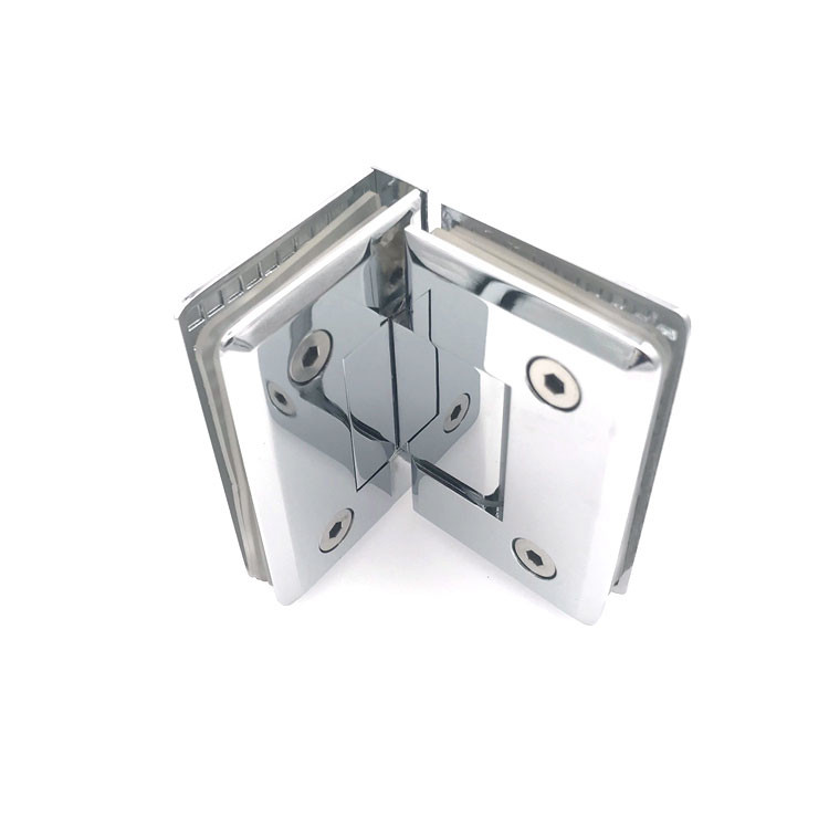 90Degree Glass Door Hardware Accessories Glass To Glass Shower Hinge for 8-10mm Glass