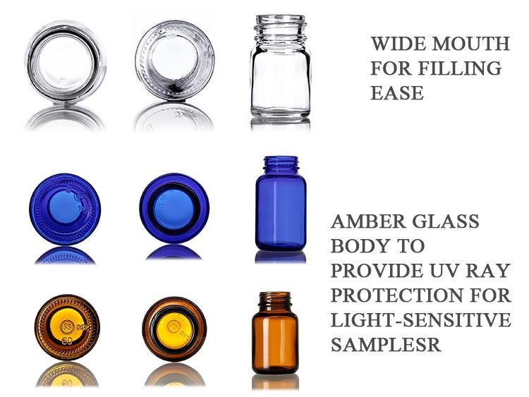 Amber Blue Glass Reagent Bottles 500ml 250ml Apothecary Jar
