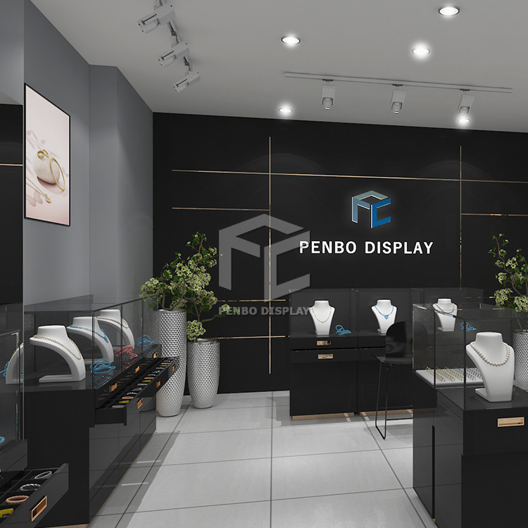 Display Showcase For Jewelry Shop Furniture MDF 20mm Thick Monomer Design