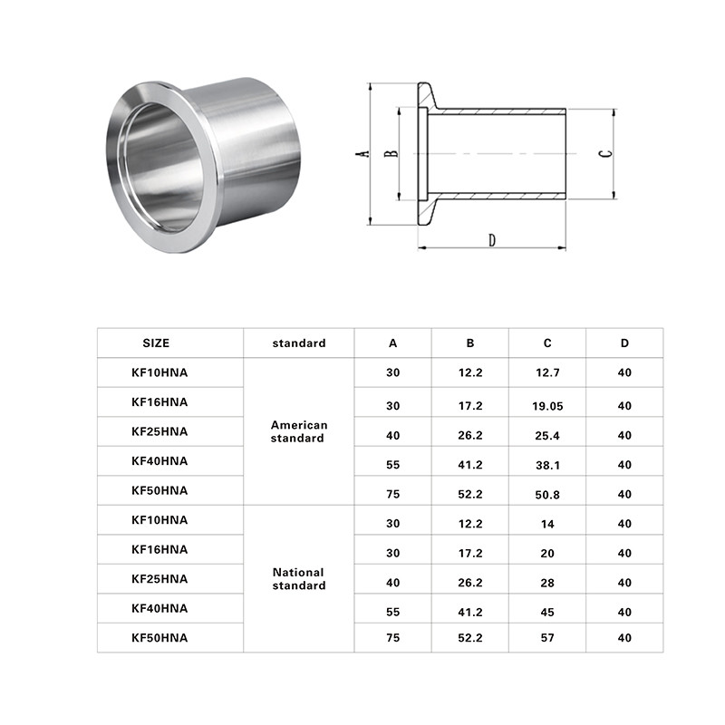Stainless Steel 25 Iso Kf Vacuum Fittings Clamps Welded Vacuum Flange Joint Type