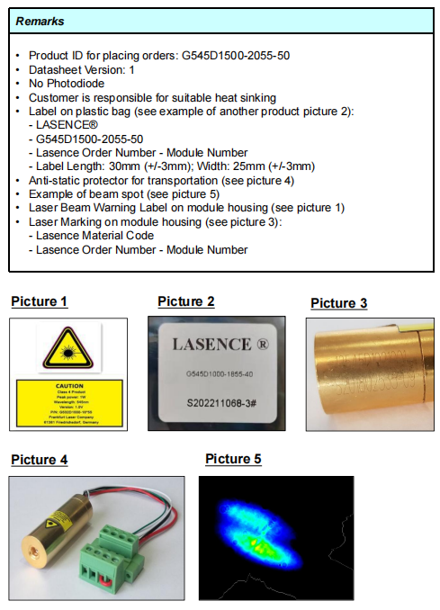 Industrial Grade Green 545nm Laser Module DPSS Laser with NTC Fast Rise Time