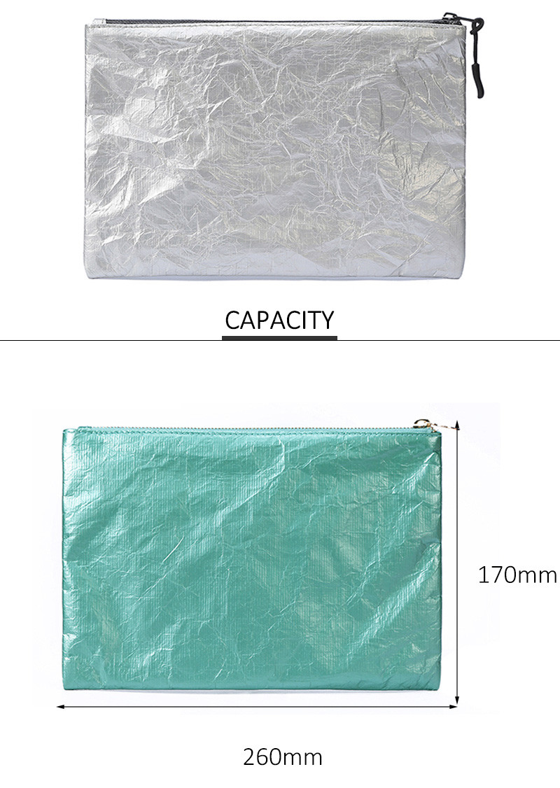 Eco Friendly Tyvek Paper Travel Washable Toiletry Cosmetic Bag