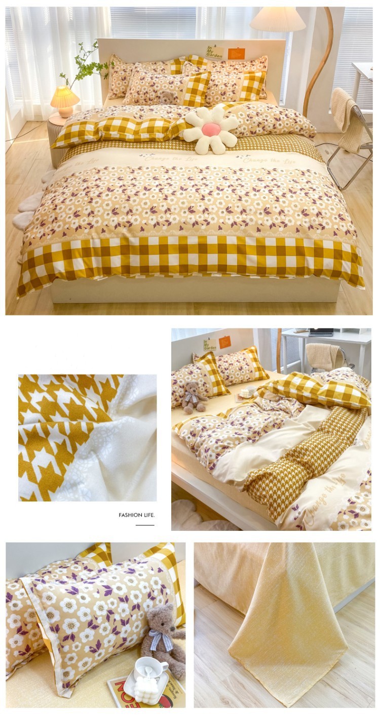 Fashionable Attractive Style Duvet Bedding Set with Anti Dust Mite Fabric Density 173*118