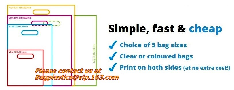 Custom logo HDPE / LDPE patch handle die cut plastic shopping bag for carrying bread,Die Cut Handle Shopping Bag bagease