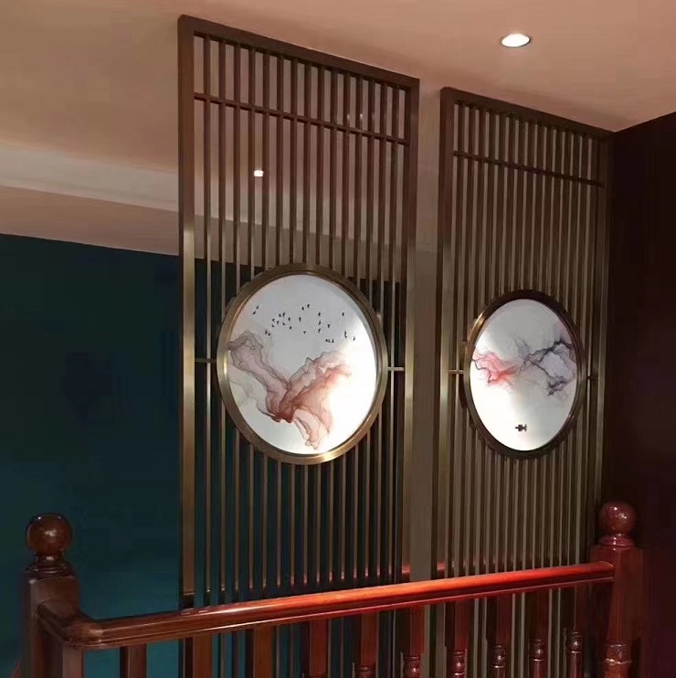 Antique room dividers room partitions screen stainless steel material