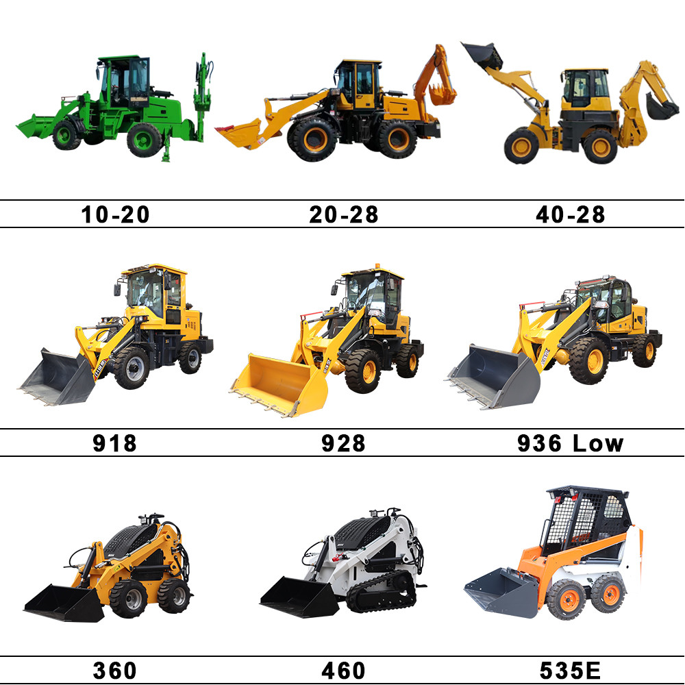 4x4 Wheel Drive 400kg-2.5ton Mini Tractor Backhoe Loader Towable With Snow Shovel