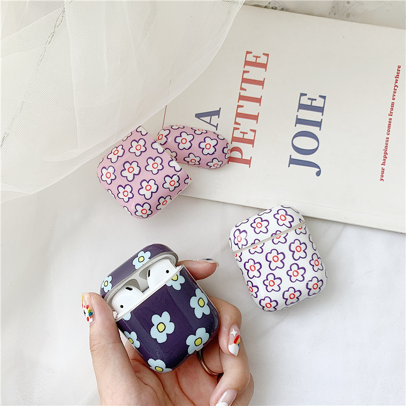 Compatible with Airpods 1 & 2 Protective TPU Cover Floral Print Cute Fashion Case