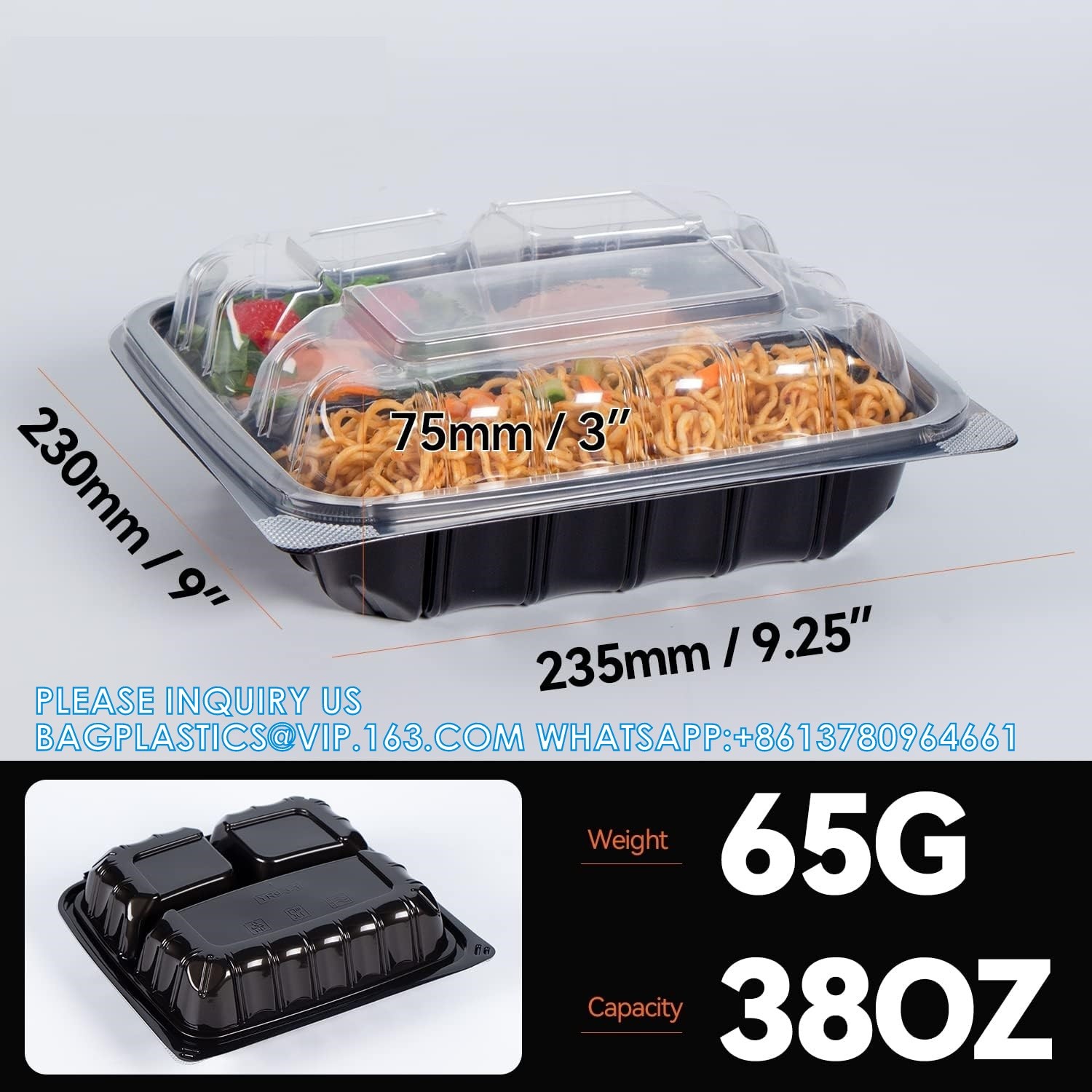 Clamshell Take Out Containers, Anti-Fog Leak Proof Shrink Wrap 30 Pack 9 X 6 Inch 27 Oz Meal Prep Container