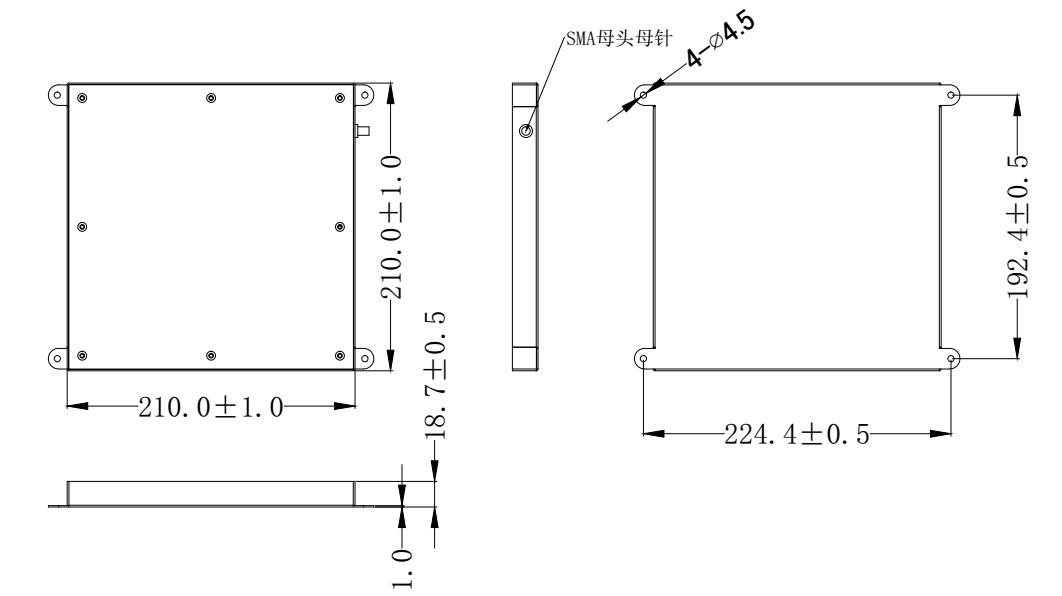 Silver / White Circular Polarised Antenna , Ultra Thin High Gain Directional Antenna