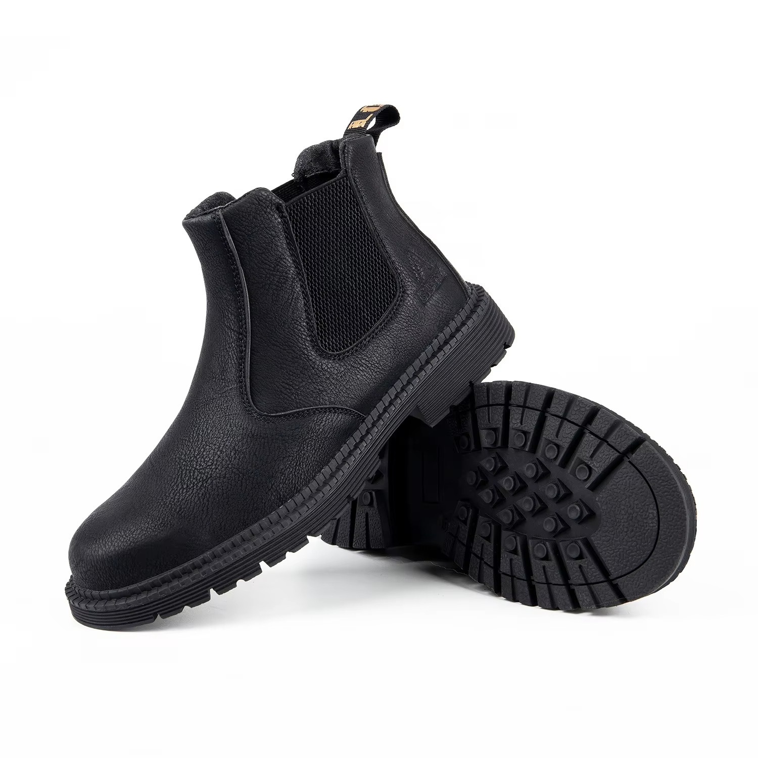 Waterproof Woodland Chelsea Fashionable Rubber Leather Shoes Men Steel Toe