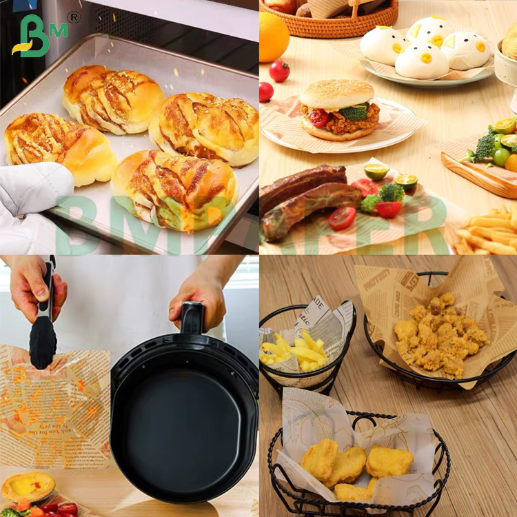 30g 35g White Brown  Non Stick Greaseproof Silicone Baking Paper For  Air Fryers