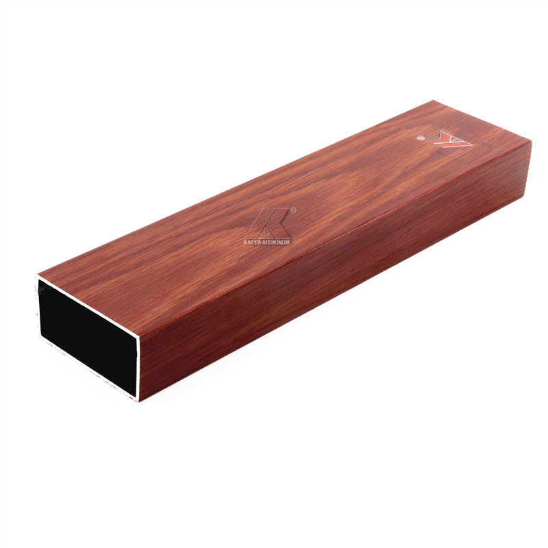 4d Wooden Effect 6063 T5 Square Tube Profile Aluminum Rectangular Tubes