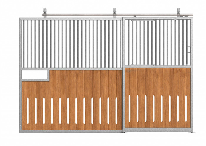 Bamboo Wood Luxury Horse Stall Fronts , Horse Stable Stall Sliding Door