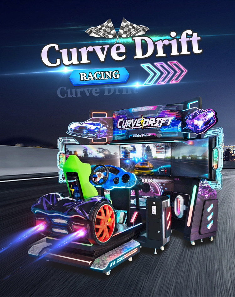 Exciting 3 Screens Car Racing Game Simulator Machine 1 Player