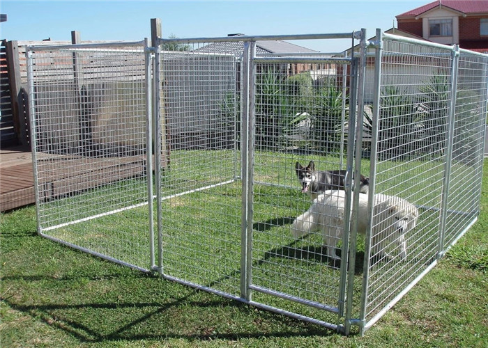 Large Folding Pet Cage For Dog House / Metal Dog Crate Kennel With Gate