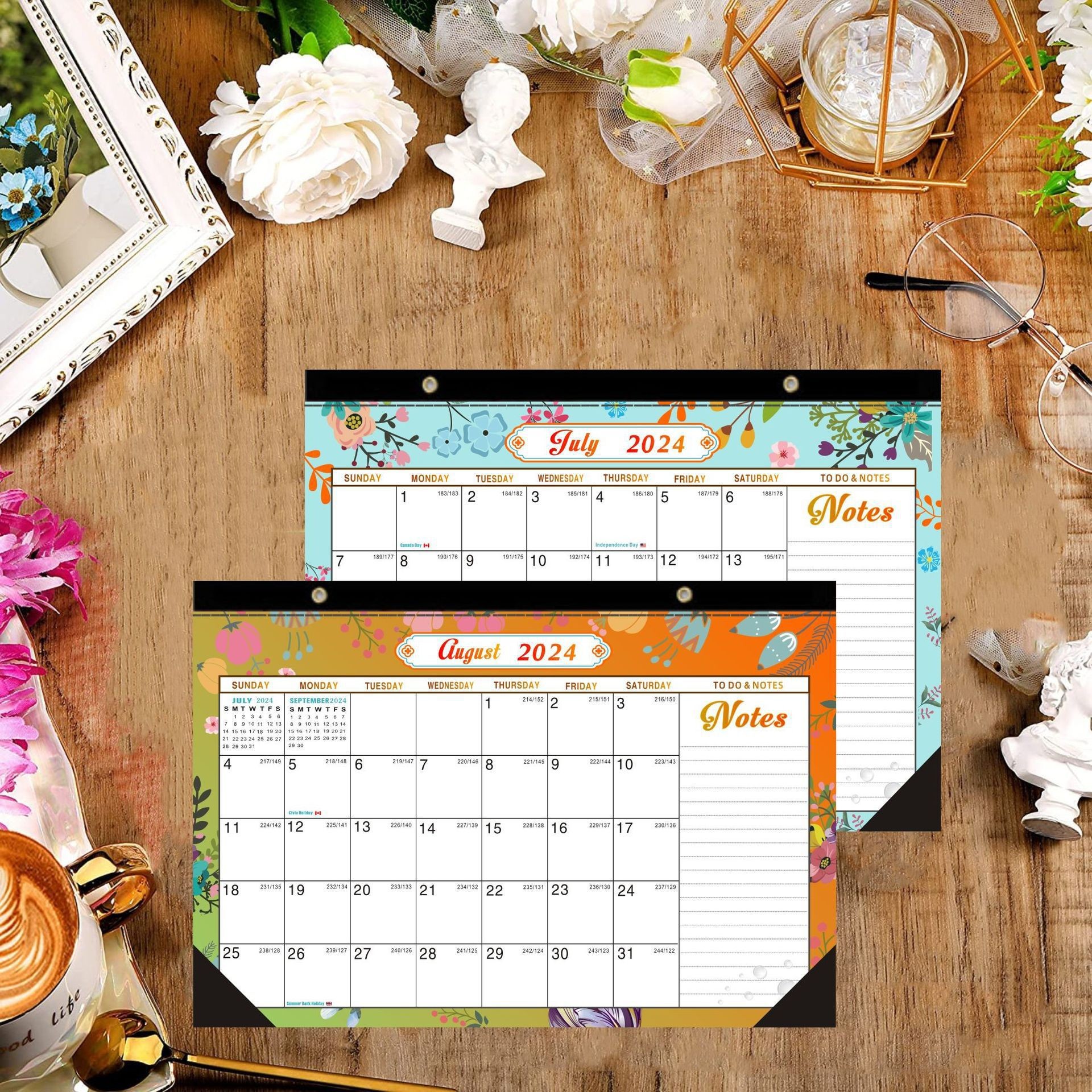 Glossy Paper Type Custom Wall Calendars For Business Needs