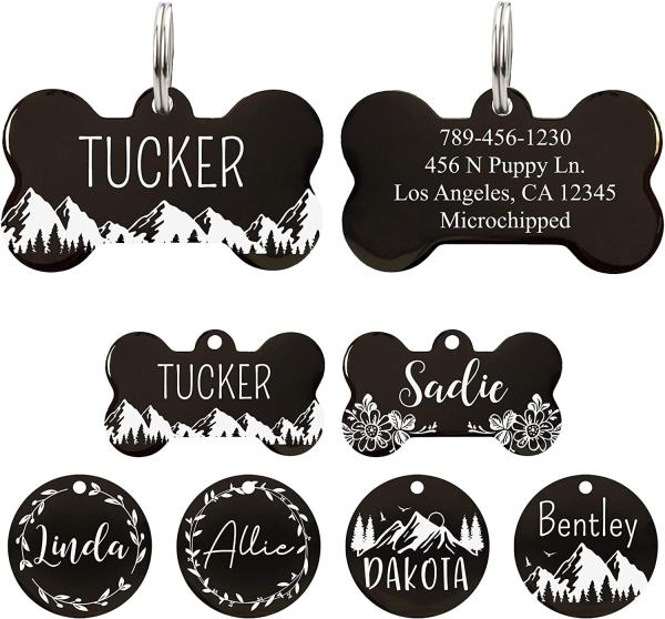 Pantone Color Deep Engraved Stainless Steel Dog Tags Personalized 0.5inch To