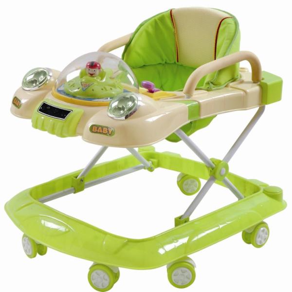 Plastic Pink Rolling Adjustable Baby Walker , Carton Baby Walker For Infant