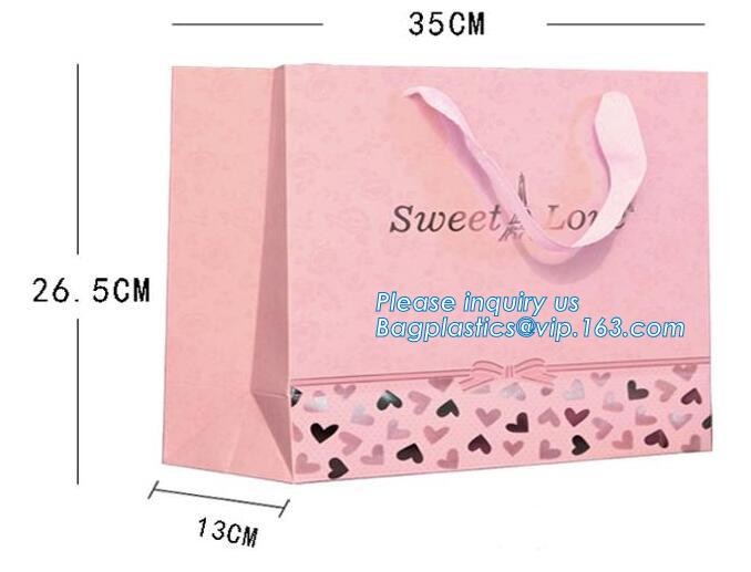 Cheap Customized Pink Printed Paper Shopping Bag For Clothing and Gift,Recycled Luxury Paper Bags & Retail Carrier Bags