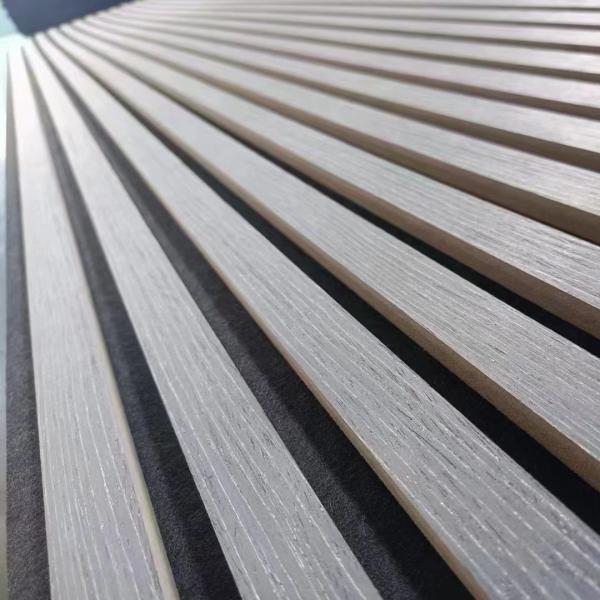 Customized Solid Wood MDF Acoustic Panels With Modern Wooden Slat Design