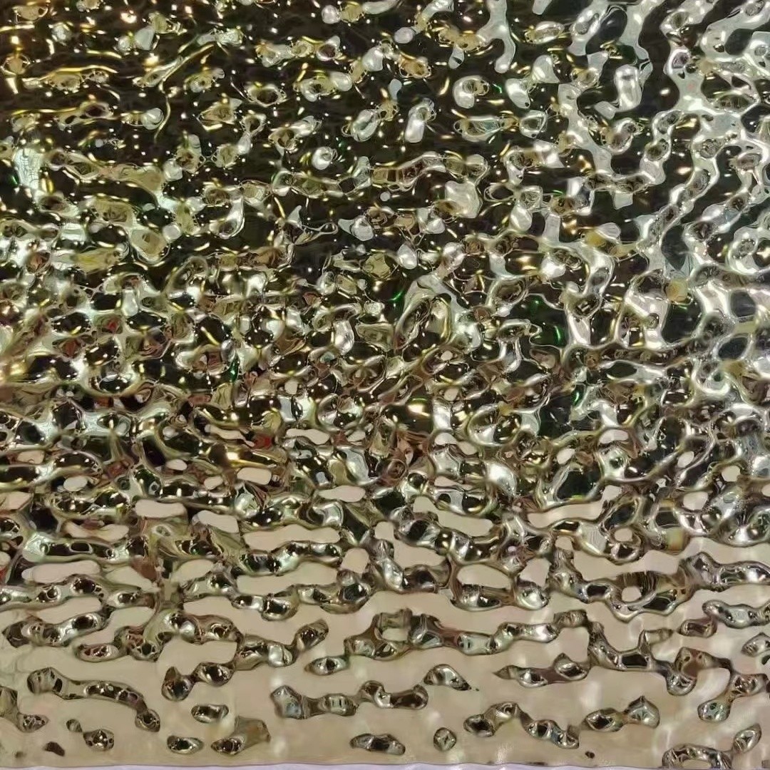1220x2440mm Stainless Steel Water Ripple Sheet Plate 201 304 Rose Gold 0.5mm
