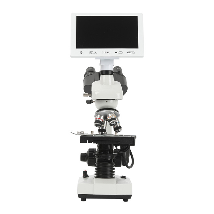Biological Metal Microscope with Adjustable Aperture and Double-Layer Movable Platform