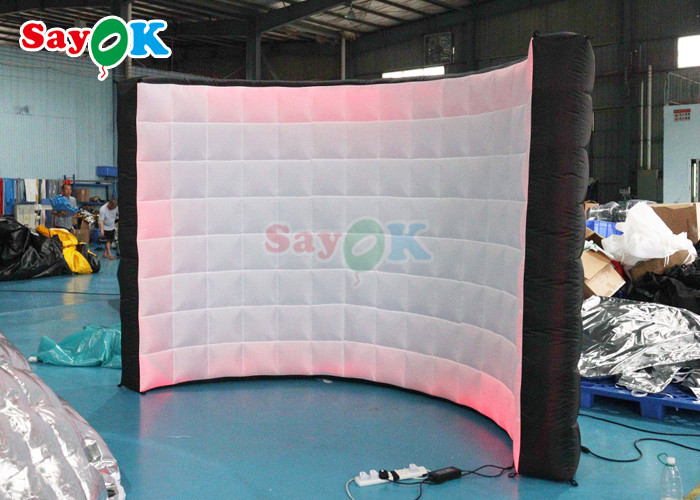 Portable Curved Inflatable Photo Booth Backdrop Wall For Exhibition