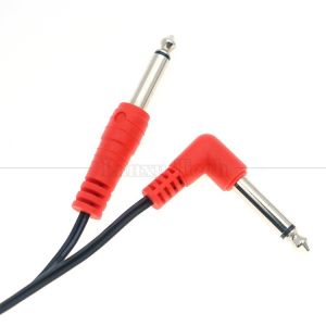 90 Degree Right Angle to Straight 6.35mm TS Jack Stereo Audio Cable for Gui tar Pedal