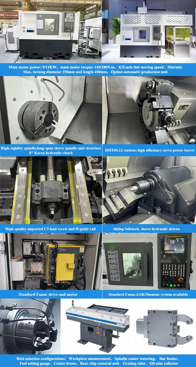 SMTCL Horizontal Turning Center HTC30Hm Horizontal 12-station Power Turret CNC Turning Lathe Machine