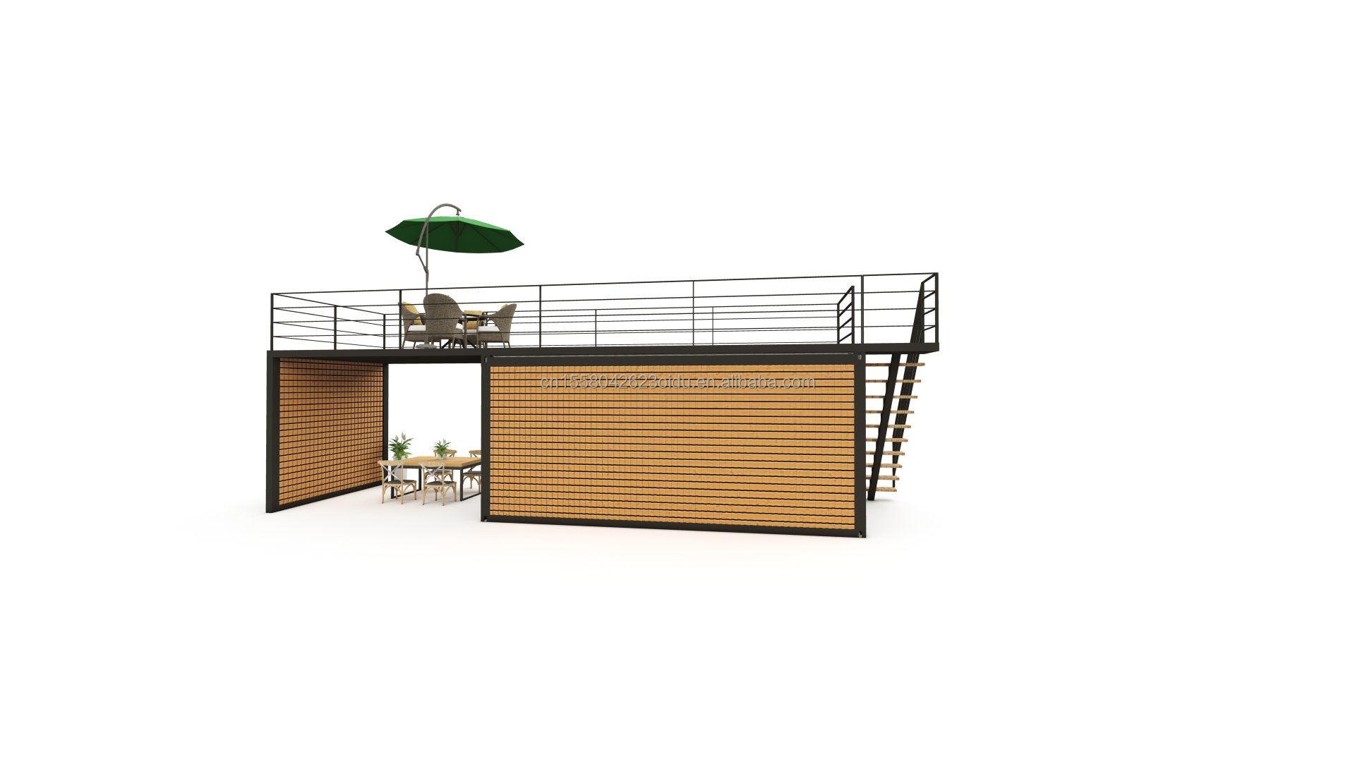 Main Structure Galvanized Steel Square Tubes 40FT 20ft Luxury Container Room Sales Booth Coffee Shop Guard Box Office Bar