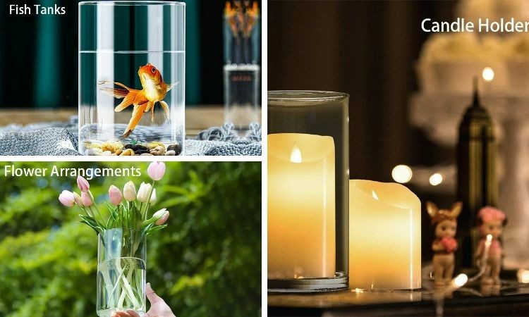 Clear Borosilicate Tall Glass Vase Cylinder For Wedding Household