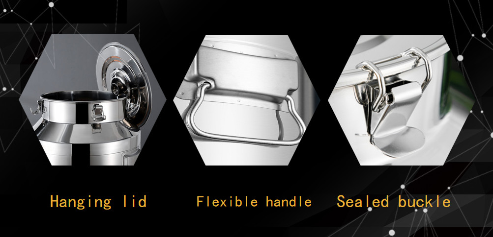 SS201 5 Liter Stainless Steel Bucket With Lid 0.8mm Thickness