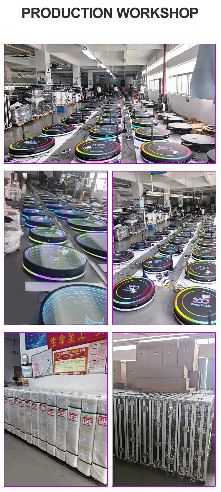 Tunnel Light 360 Camera Booth Tempered Glass Floor 360 Booth Photo Selfie Automatic