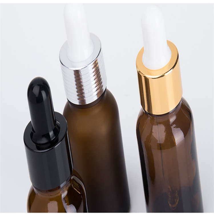 Multiscene Glass Bottles With Dropper , Eco Friendly Frosted Amber Dropper Bottle