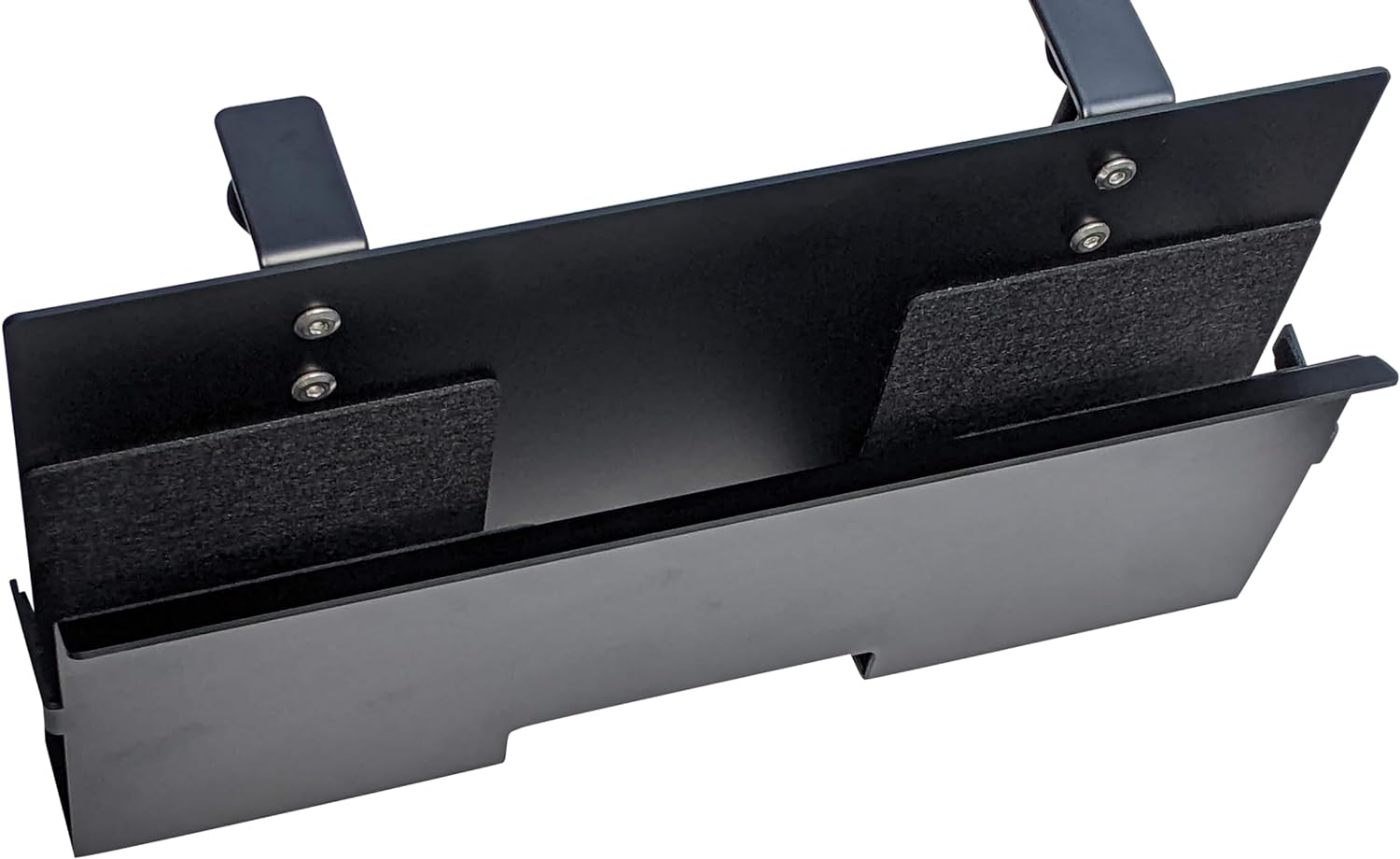 Desk Side Storage Holder No Drill Under Desk Cable Management Tray Steel Hanging Tray
