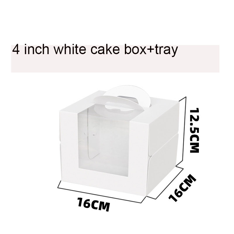 White Open Window 3inch 4inch 6inch 8inch Birthday Cake Box made of Uncoated Craft Paper