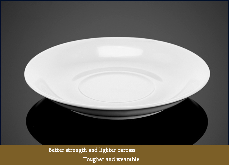 Customize Polished Porcelain Saucer Pure White Coffee Cup Set