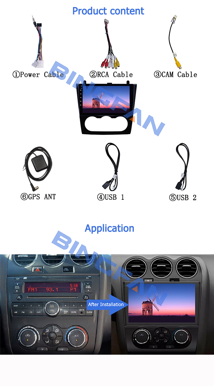 Autoradio Mirror Link Car Radio Hd Touch Screen Car Stereo BT Car Mp5 Player Nissan Teana ALTIMA (AT) Auto AC
