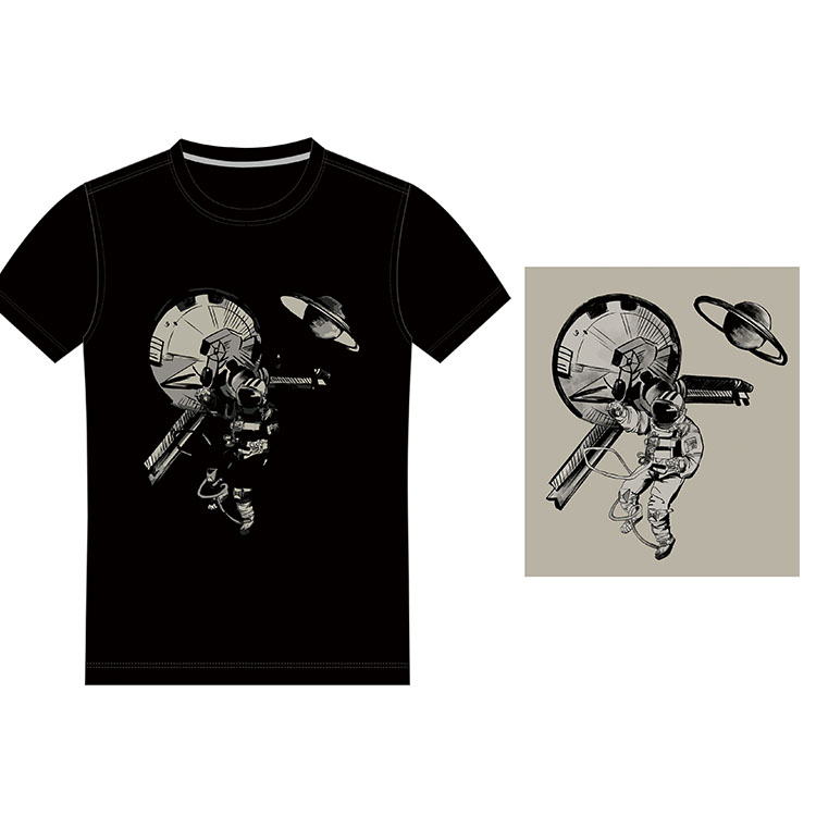 Astronaut Stylish Mens T Shirts Anti - Shrink Digital Printing Any Logo Available